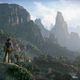 Chloe and Nadine stand on a cliff and stare at the Indian countryside in Uncharted Lost Legacy on PS5.